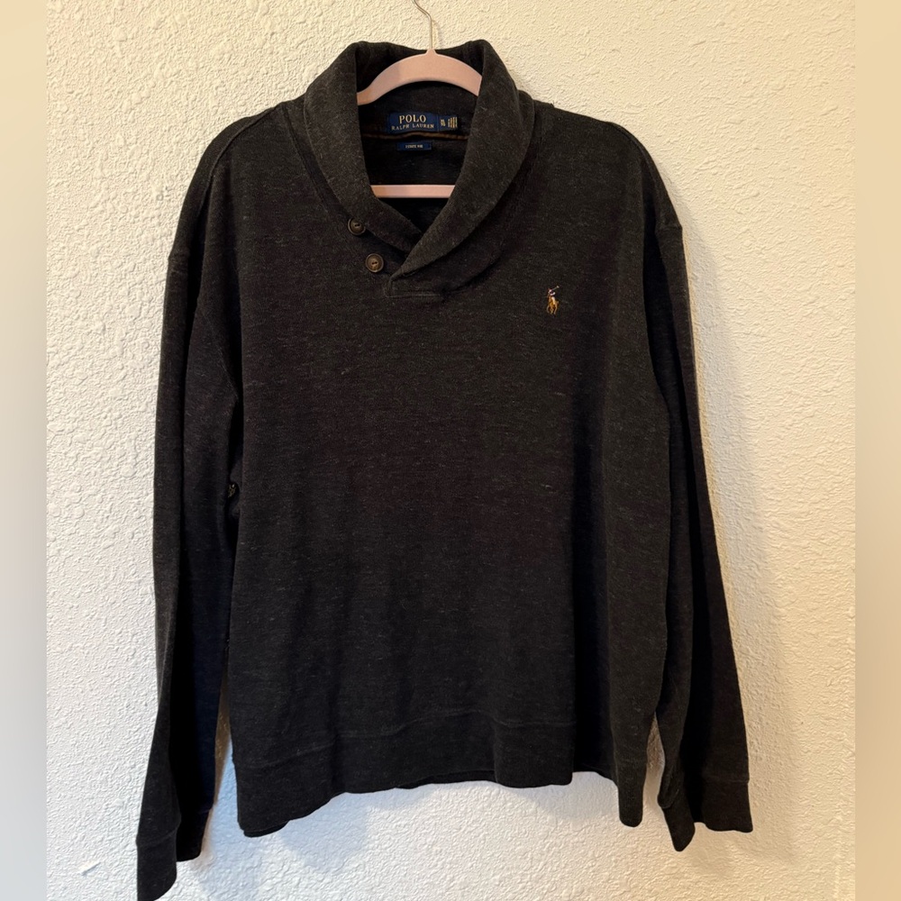 Polo Ralph Lauren Estate Rib dark gray sweater size XL